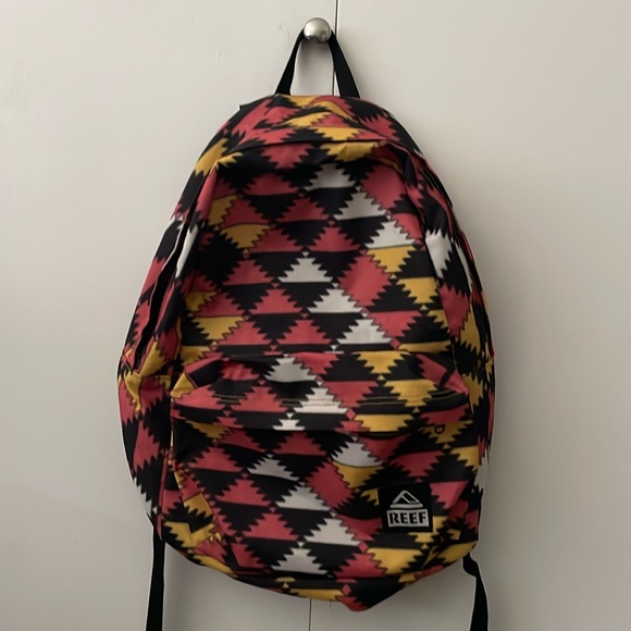 EUC REEF Moving On Backpack Red & Yellow Back To School Book Bag Surfer Brand - Picture 2 of 8